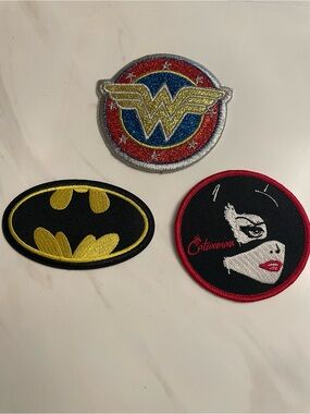 Wonder Woman Glitter Patch, Batman patch, Cat Woman patch